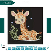 Adorable giraffe embroidery design  – 7 Sizes - FineryEmbroidery